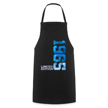 61ST BIRTHDAY LIMITED EDITION 1965 - Cooking Apron - black - Front - AI Model Male 185 dark (185cm)