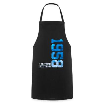 68TH BIRTHDAY LIMITED EDITION 1958 - Cooking Apron - black - Front - AI Model Male 185 dark (185cm)