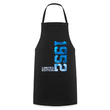74TH BIRTHDAY LIMITED EDITION 1952 - Cooking Apron - black - Front - AI Model Male 185 dark (185cm)