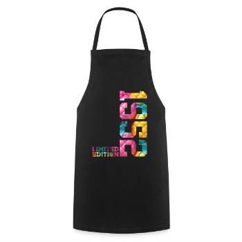 74TH BIRTHDAY LIMITED EDITION 1952 - Cooking Apron - black - Front - AI Model Male 185 dark (185cm)