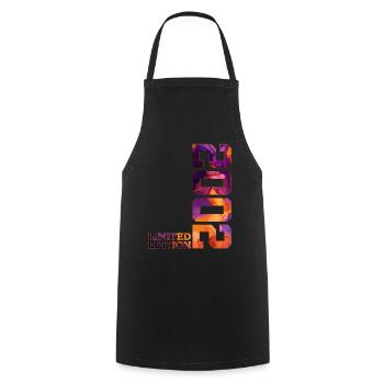 LIMITED EDITION 2002 24 YEARS 24TH BIRTHDAY - Cooking Apron - black - Front - AI Model Male 185 dark (185cm)
