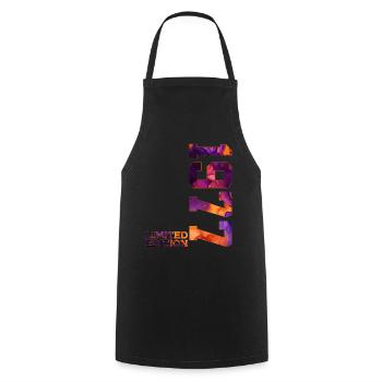 49TH BIRTHDAY 49 YEARS LIMITED EDITION 1977 - Cooking Apron - black - Front - AI Model Male 185 dark (185cm)