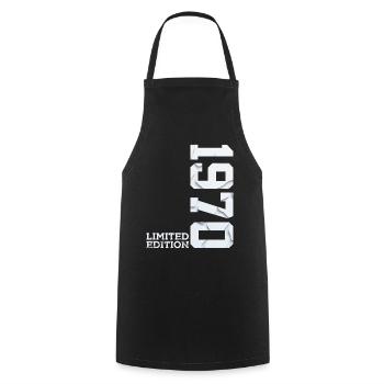 56TH BIRTHDAY LIMITED EDITION 1970 - Cooking Apron - black - Front - AI Model Male 185 dark (185cm)