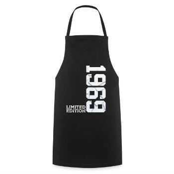57TH BIRTHDAY LIMITED EDITION 1969 - Cooking Apron - black - Front - AI Model Male 185 dark (185cm)