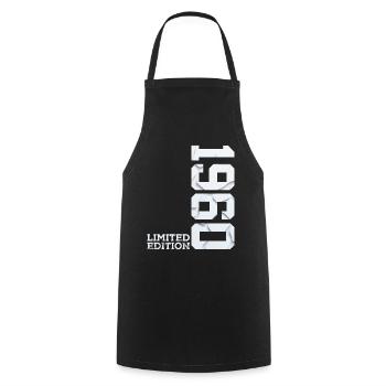 66TH BIRTHDAY LIMITED EDITION 1960 - Cooking Apron - black - Front - AI Model Male 185 dark (185cm)