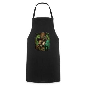 Steampunk Panda Bear - Cooking Apron - black - Front - AI Model Male 185 dark (185cm)