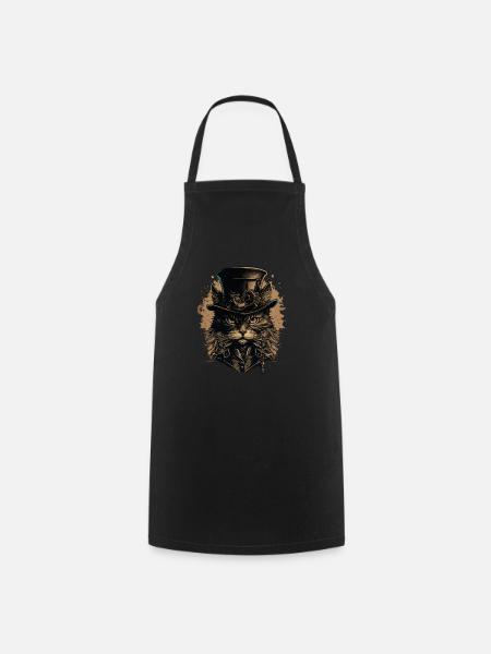 Chat Steampunk - Tablier de cuisine - noir