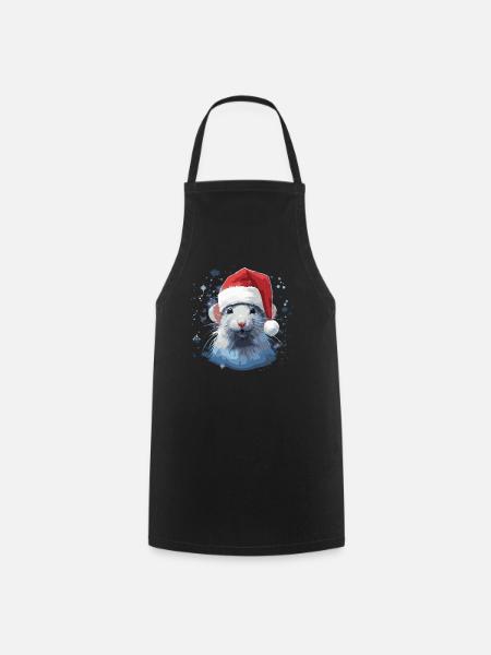 Coole Weihnachtsratte - Kochschürze - Schwarz
