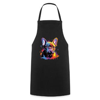 Bouledogue français mignon - Tablier de cuisine - noir - Devant - AI Model Male 185 dark (185cm)