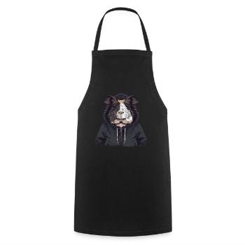 Cool Hip Hop Guinea Pig - Cooking Apron - black - Front - AI Model Male 185 dark (185cm)