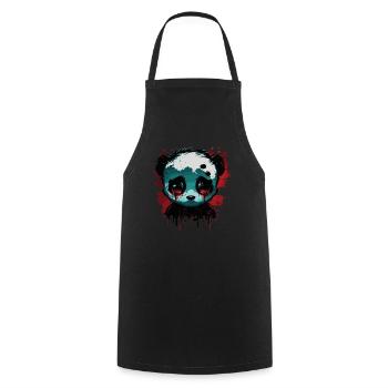 Trauriger niedlicher Panda - Kochschürze - Schwarz - Vorne - AI Model Male 185 dark (185cm)