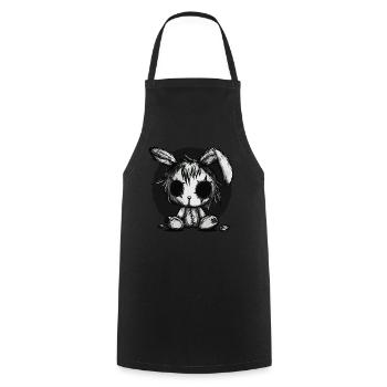 Mignon lapin effrayant - Tablier de cuisine - noir - Devant - AI Model Male 185 dark (185cm)