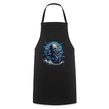 Monstre marin - Tablier de cuisine - noir - Devant - AI Model Male 185 dark (185cm)