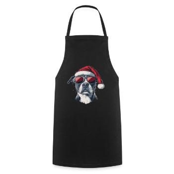 American Staffordshire Terrier xmas - Cooking Apron - black - Front - AI Model Male 185 dark (185cm)