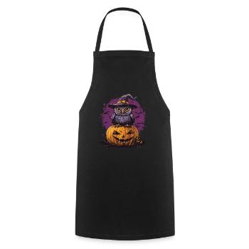 Lustige Halloween Eule - Kochschürze - Schwarz - Vorne - AI Model Male 185 dark (185cm)
