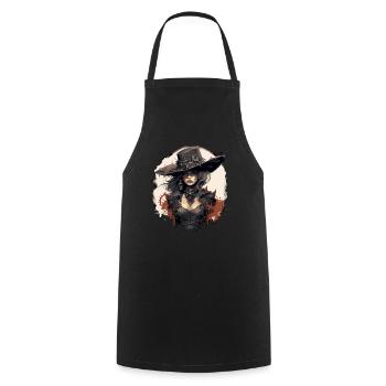 Emo Cowboy Steampunk Fille - Tablier de cuisine - noir - Devant - AI Model Male 185 dark (185cm)