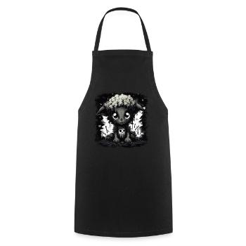Cute Black Gothic Sheep - Cooking Apron - black - Front - AI Model Male 185 dark (185cm)