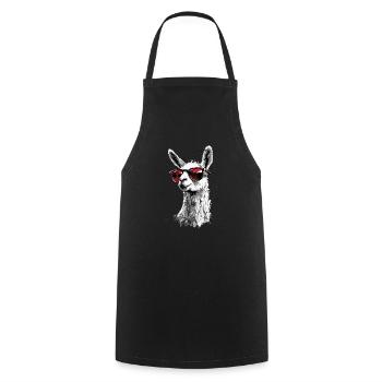 Lustiges Lama Alpaka - Kochschürze - Schwarz - Vorne - AI Model Male 185 dark (185cm)
