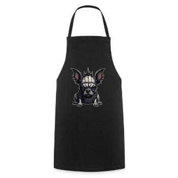 Bouledogue français gothique - Tablier de cuisine - noir - Devant - AI Model Male 185 dark (185cm)
