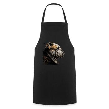 English Bulldog Art - Cooking Apron - black - Front - AI Model Male 185 dark (185cm)