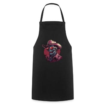 Cow-boy effrayant - Tablier de cuisine - noir - Devant - AI Model Male 185 dark (185cm)