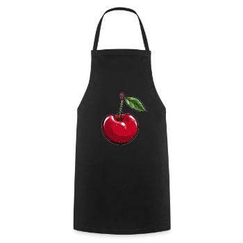 Red Cherry Cherry - Cooking Apron - black - Front - AI Model Male 185 dark (185cm)