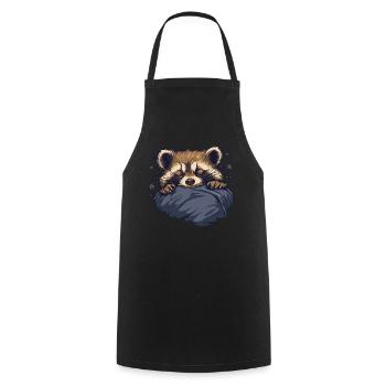 Dreaming raccoon - Cooking Apron - black - Front - AI Model Male 185 dark (185cm)