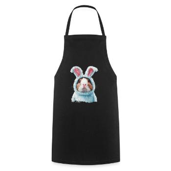 Cochon d’Inde en costume de lapin - Tablier de cuisine - noir - Devant - AI Model Male 185 dark (185cm)