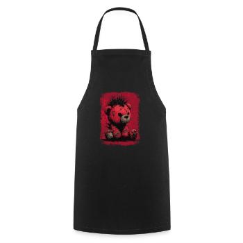 Ours en peluche punk mignon - Tablier de cuisine - noir - Devant - AI Model Male 185 dark (185cm)