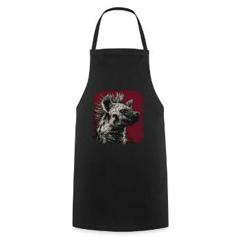 Punk Rock Hyena - Cooking Apron - black - Front - AI Model Male 185 dark (185cm)