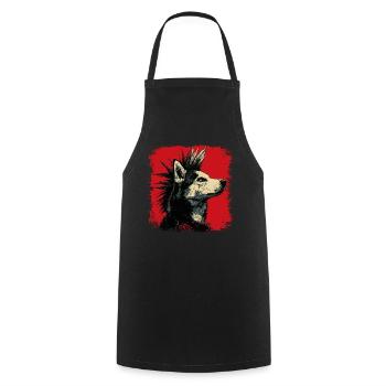 Husky Dog Punk - Kochschürze - Schwarz - Vorne - AI Model Male 185 dark (185cm)