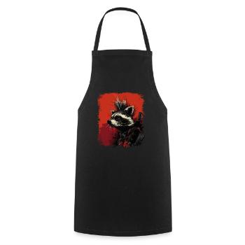 Raton laveur Ninja Punk - Tablier de cuisine - noir - Devant - AI Model Male 185 dark (185cm)
