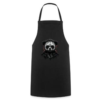Black metal Panda - Kochschürze - Schwarz - Vorne - AI Model Male 185 dark (185cm)