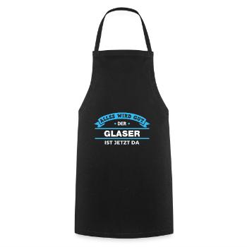 Glaser Design für stolze Handwerker - Kochschürze - Schwarz - Vorne - AI Model Male 185 dark (185cm)