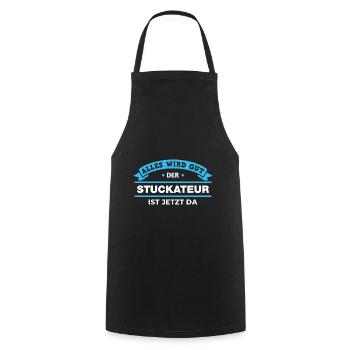 Stuckateur Design für stolze Handwerker - Kochschürze - Schwarz - Vorne - AI Model Male 185 dark (185cm)