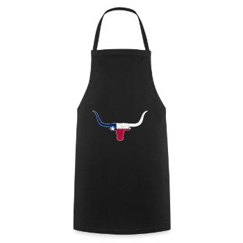 Texas Longhorn Rinder Design für stolze Texaner - Kochschürze - Schwarz - Vorne - AI Model Male 185 dark (185cm)