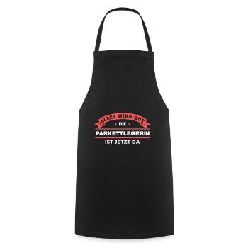 Parkettlegerin Design für stolze Handwerker - Kochschürze - Schwarz - Vorne - AI Model Male 185 dark (185cm)