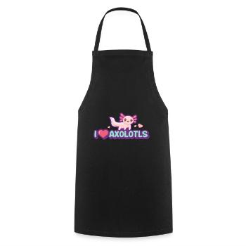 I Love Axolotls Design für Axolotl-Liebhaber - Kochschürze - Schwarz - Vorne - AI Model Male 185 dark (185cm)