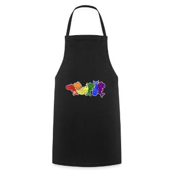 LGBT+ Flagge Fisch Design für LGBT+ Menschen - Kochschürze - Schwarz - Vorne - AI Model Male 185 dark (185cm)