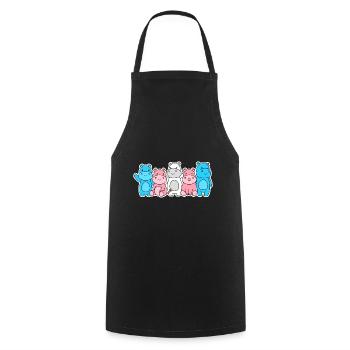 Trans Flagge Nilpferd Design für Trans Menschen - Kochschürze - Schwarz - Vorne - AI Model Male 185 dark (185cm)