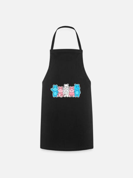 Trans Flagge Nilpferd Design für Trans Menschen - Kochschürze - Schwarz