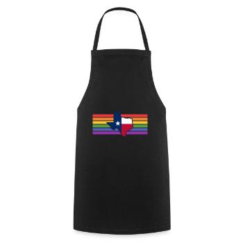 Texas Map Pride Flag Design pour les Texans LGBT + - Tablier de cuisine - noir - Devant - AI Model Male 185 dark (185cm)