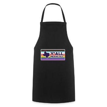 Y'all Means Y'all Flag für stolze LGBT+ Texaner - Kochschürze - Schwarz - Vorne - AI Model Male 185 dark (185cm)