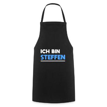 Steffen Name Spruch für stolze Steffens - Kochschürze - Schwarz - Vorne - AI Model Male 185 dark (185cm)
