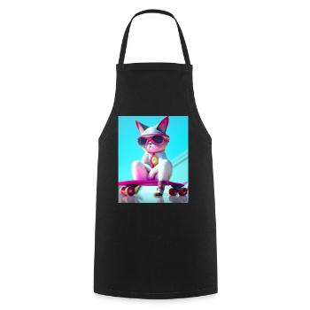 Chats de skateboard cool - Tablier de cuisine - noir - Devant - AI Model Male 185 dark (185cm)