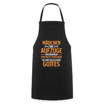 Aufzugsmonteur Aufzugsmechaniker Elevator Mechanic - Kochschürze - Schwarz - Vorne - AI Model Male 185 dark (185cm)