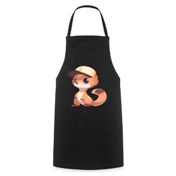 Cute Mongoose - Cooking Apron - black - Front - AI Model Male 185 dark (185cm)