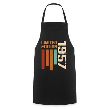 Vintage 1957 Retro 1957 Birthday Gift - Cooking Apron - black - Front - AI Model Male 185 dark (185cm)