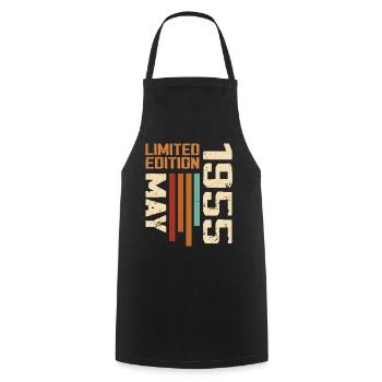 May 1955 Vintage Born In May 1955 Birthday - Cooking Apron - black - Front - AI Model Male 185 dark (185cm)