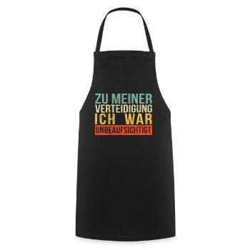Zu Meiner Verteidigung Lustige Sprüche - Kochschürze - Schwarz - Vorne - AI Model Male 185 dark (185cm)